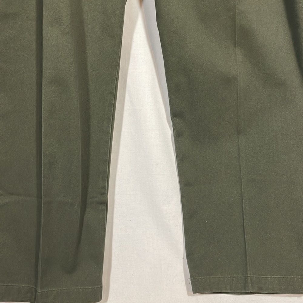 Lands End army green pleated trousers - Picture 4 of 9
